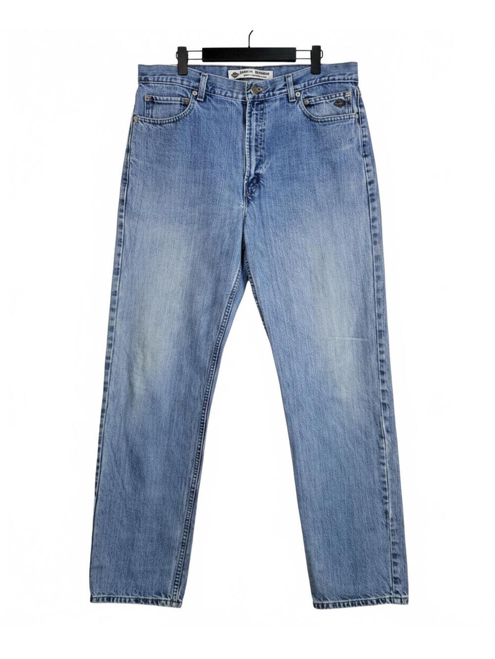 Harley Davidson Men's 36/34 Jeans ,Straight ,Y2K 2000's ,Blue Wash, 100% Cotton